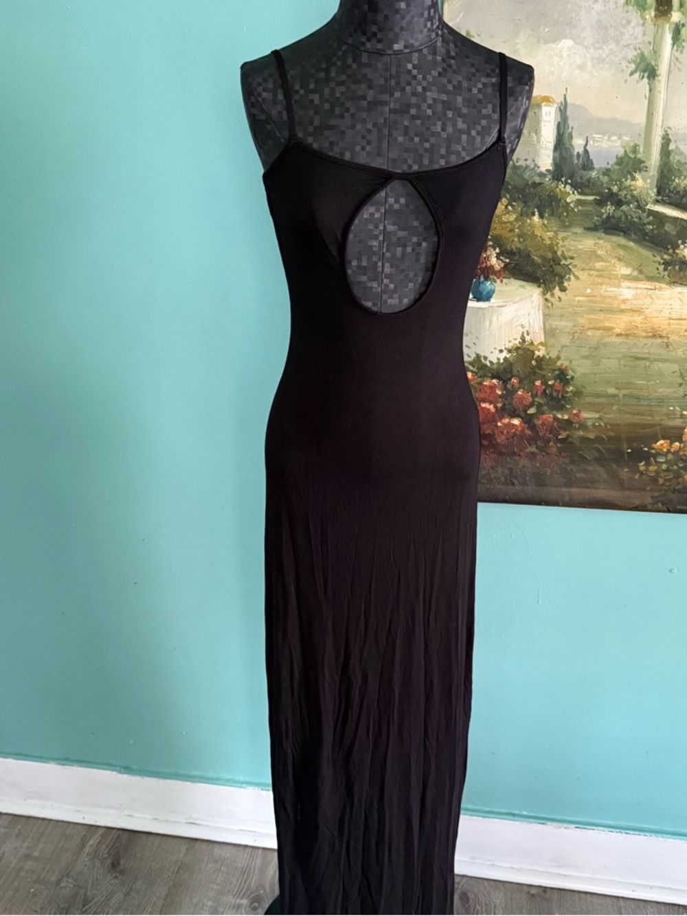 SKIMS Soft Lounge Long Slip Dress Color Onyx